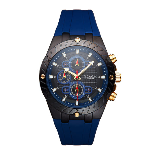 Thomas & George Kingston Edition Armbanduhr in stilvollem Blau