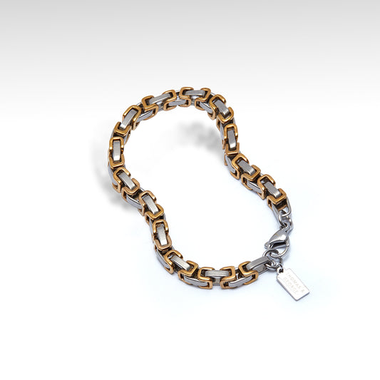 Thomas & George Square Buckle Bracelet - Elegant Gold and Silver Design