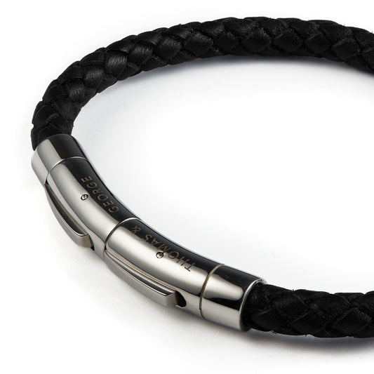 Thomas & George Brown Leder Bolo-Armband mit Silberschließe – Stilvoller und eleganter Schmuck für jede Gelegenheit