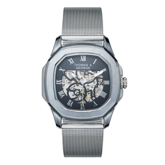 Montre squelette automatique – édition argent Berlin