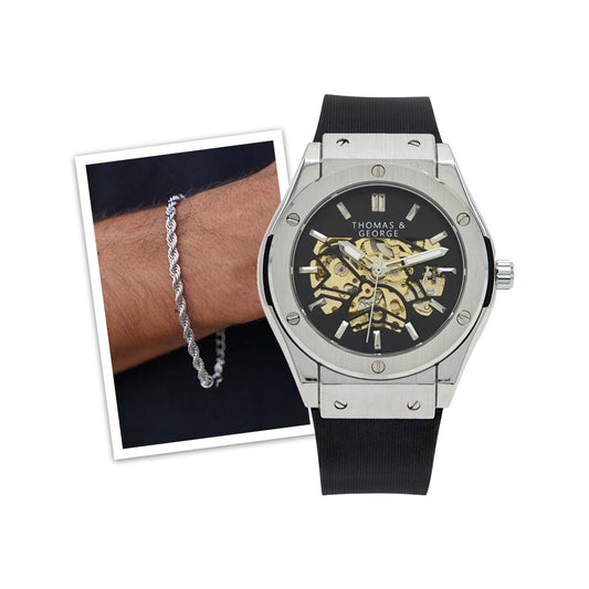 Серебряный браслет с серебряной верёвкой и бонусным комплектом — стильное и элегантное украшение