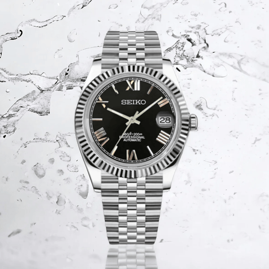 Seiko Mod Datejust Black Roman