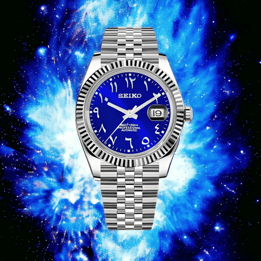 Seiko Mod Datejust Blue Arabic