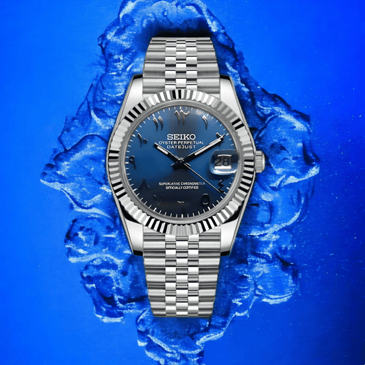 Seiko Mod Datejust Blue Arabic