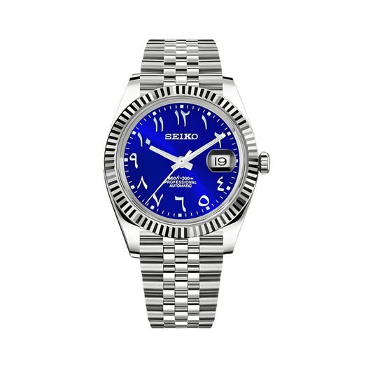 Seiko Mod Datejust Blue Arabic