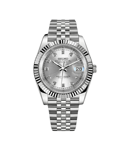 Seiko Mod Datejust Gem Silver