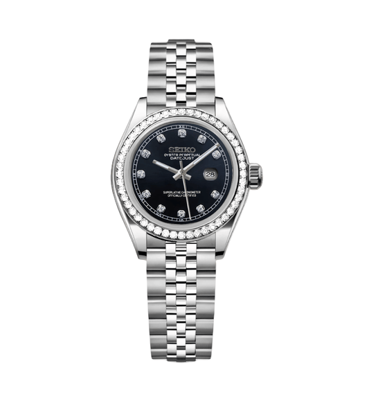 Seiko Mod Datejust Lady Gem Black