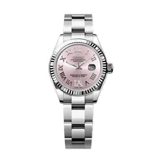 Seiko Mod Datejust Lady Roman Pink