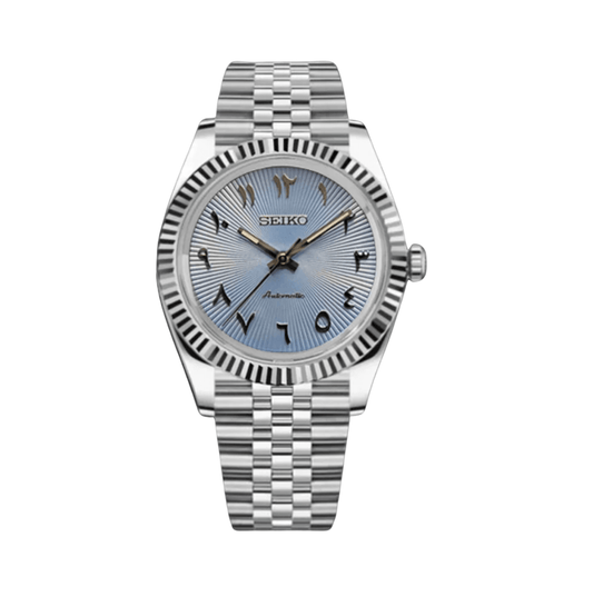 Seiko Mod Datejust Light Blue Arabic
