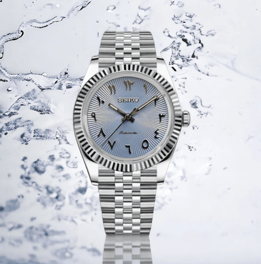 Seiko Mod Datejust Light Blue Arabic