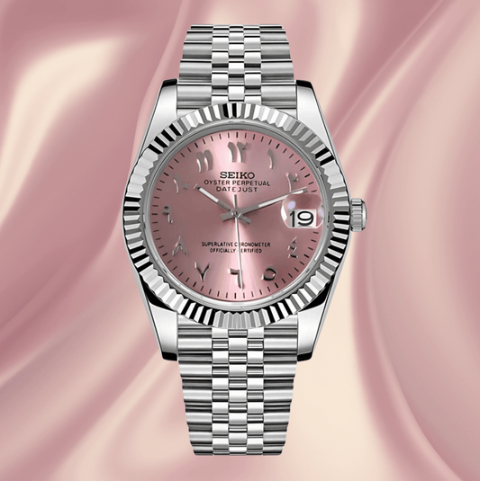 Seiko Mod Datejust Pink Arabic