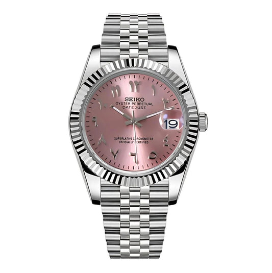 Seiko Mod Datejust Pink Arabic