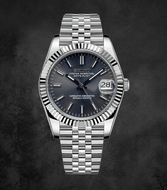 Seiko Mod Datejust Rhodium