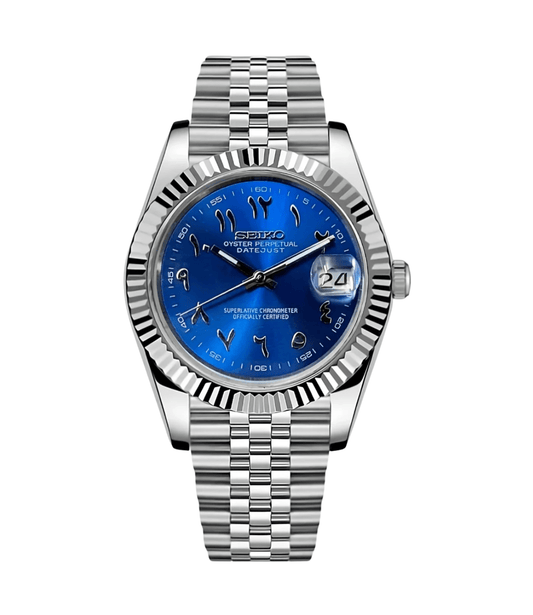Seiko Mod Datejust Sapphire Blue Arabic