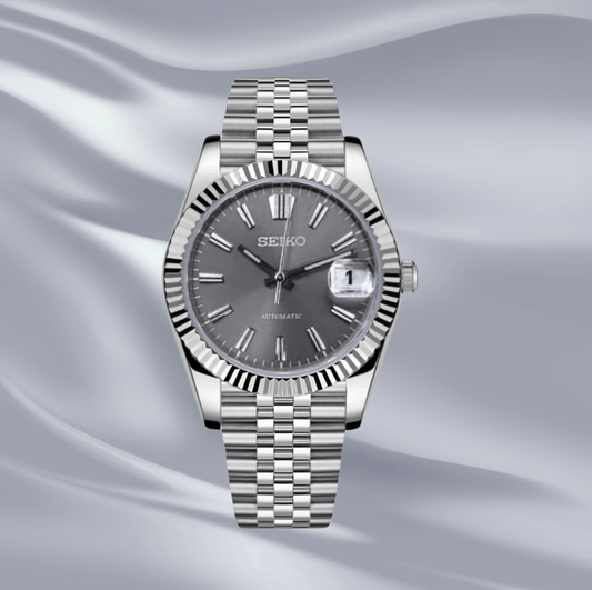 Seiko Mod Datejust Sunburst Grey (Jubilee)
