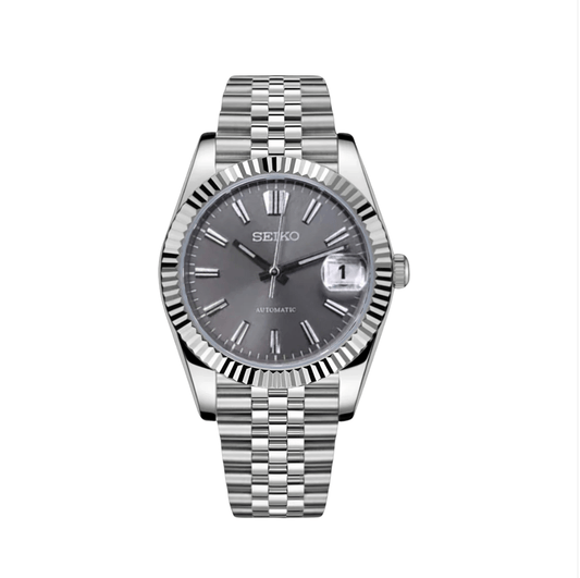 Seiko Mod Datejust Sunburst Grey (Jubilee)