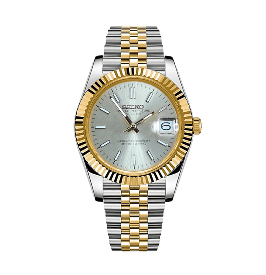 Seiko Mod Datejust Twotone Classic White