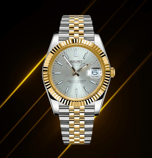 Seiko Mod Datejust Twotone Classic White