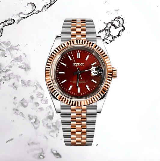 Seiko Mod Datejust Twotone Red