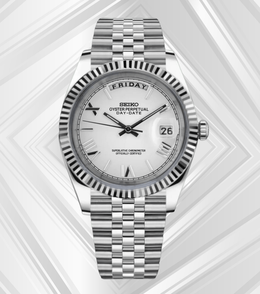 Seiko Mod Day-Date White Roman