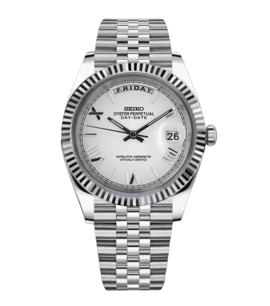Seiko Mod Day-Date White Roman