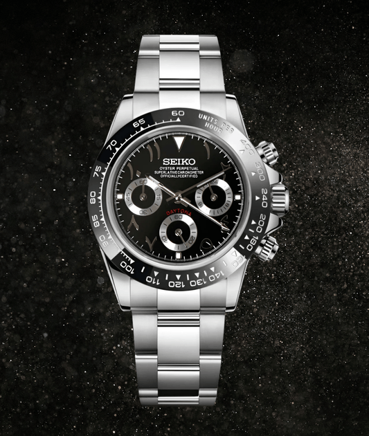 Seiko Mod Daytona Arabic Black Racer