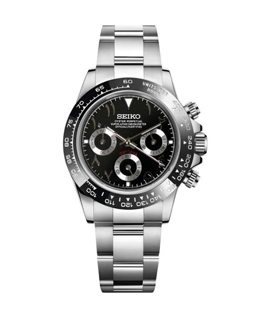 Seiko Mod Daytona Arabic Black Racer