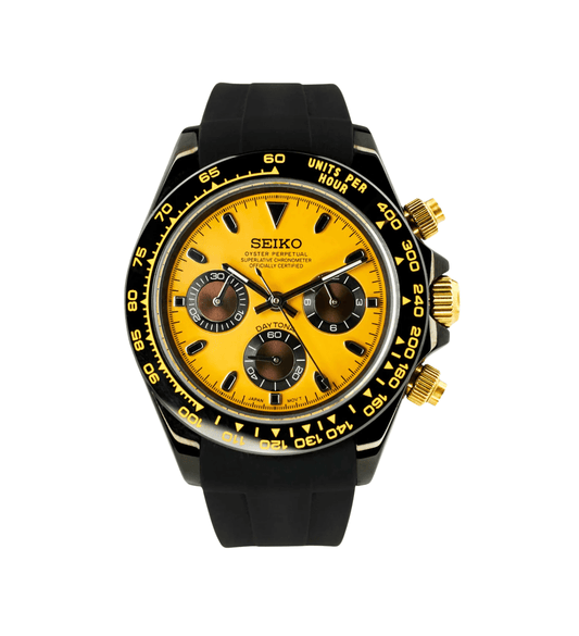 Seiko Mod Daytona Ceramic Yellow Black