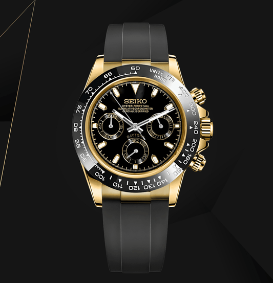 Seiko Mod Daytona Gold Black