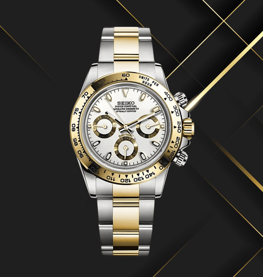 Seiko Mod Daytona Two-Tone Gold White