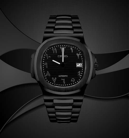 Seiko Mod Nautilus Arabic Triple Black