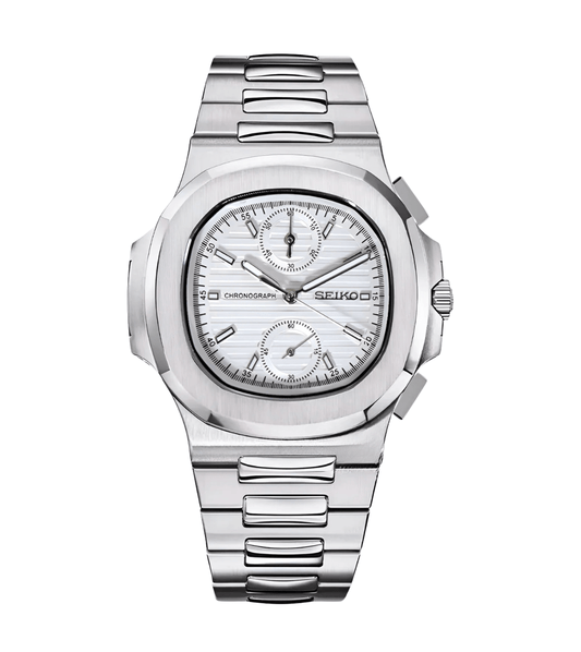 Seiko Mod Nautilus Chrono White