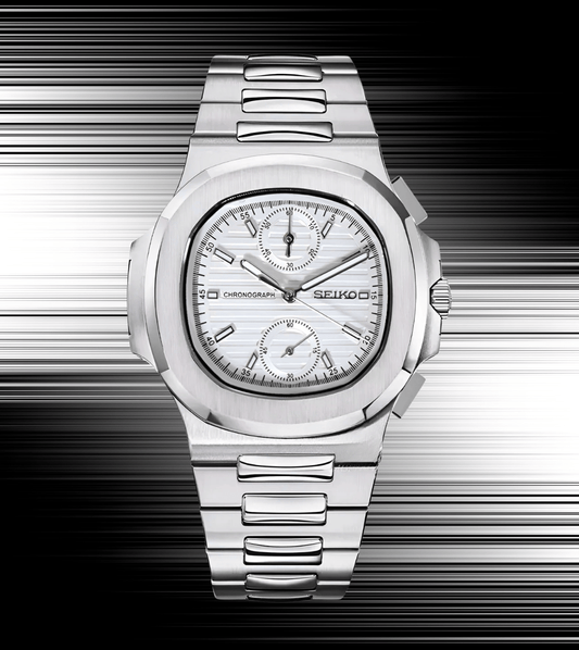 Seiko Mod Nautilus Chrono White