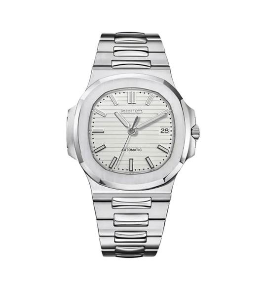 Seiko Mod Nautilus Silver White