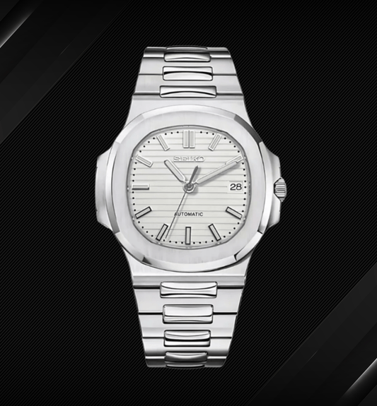 Seiko Mod Nautilus Silver White