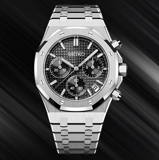 Seiko Mod Royal Oak Chronograph Black