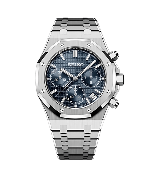 Seiko Mod Royal Oak Chronograph Blue