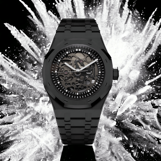 Seiko Mod Royal Oak Skeleton Black