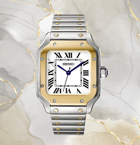 Seiko Mod Santos Two-tone White Roman