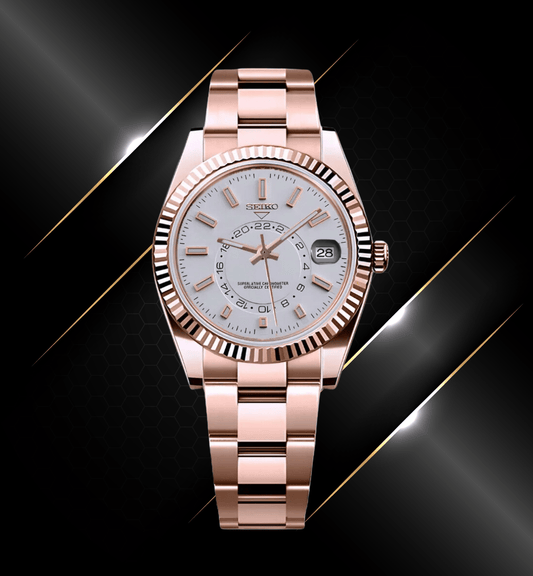 Seiko Mod Sky-Dweller Rose Gold Classic White