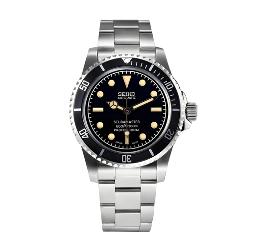 Seiko Mod Submariner Vintage Black